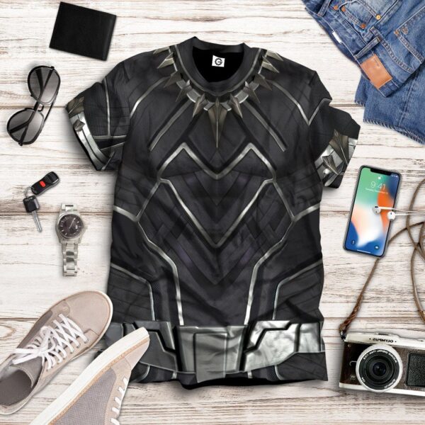 Gearhuman 3D Black Panther Costume Custom Tshirt Apparel GW210814 3D T-shirt 