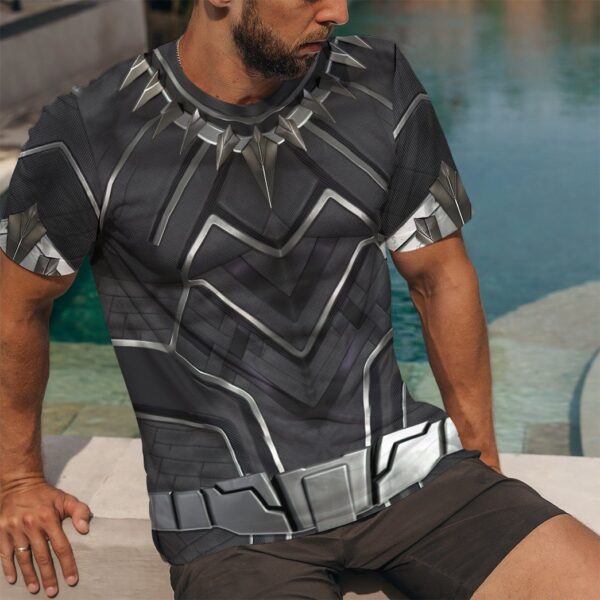 Gearhuman 3D Black Panther Costume Custom Tshirt Apparel GW210814 3D T-shirt 