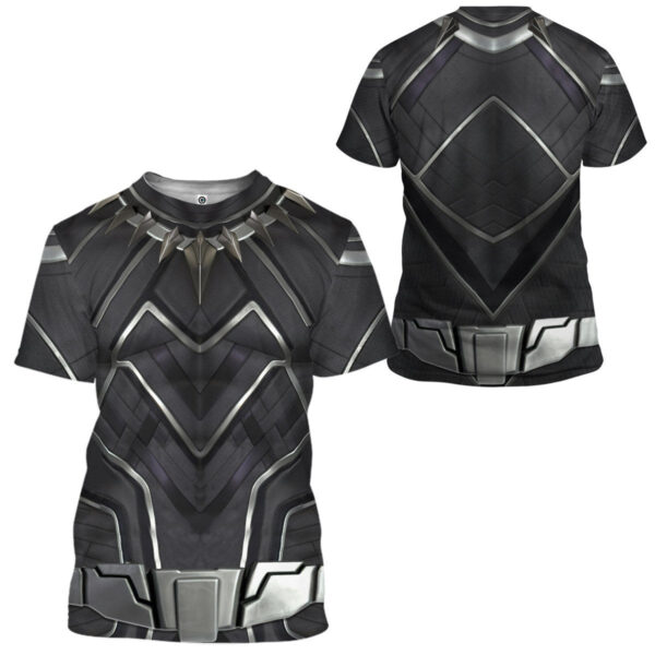 Gearhuman 3D Black Panther Costume Custom Tshirt Apparel GW210814 3D T-shirt