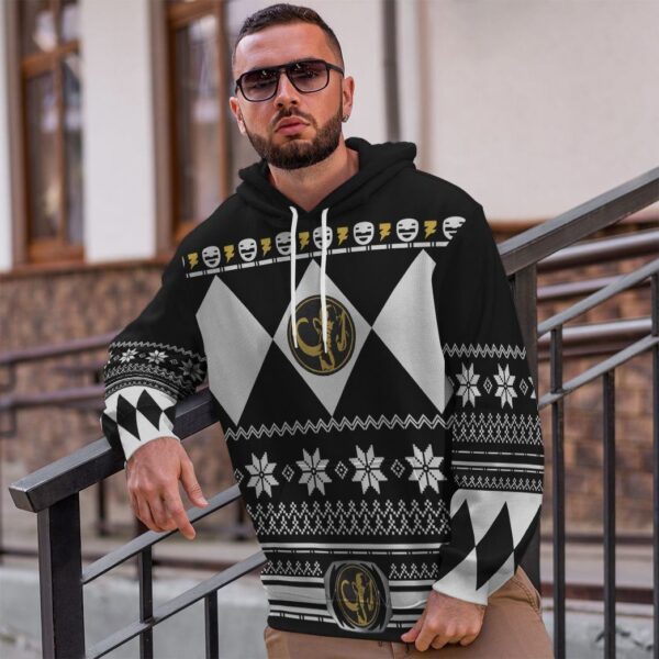 Gearhuman 3D Black Power Ranger Custom Tshirt Hoodie Apparel CW29108 3D Apparel 