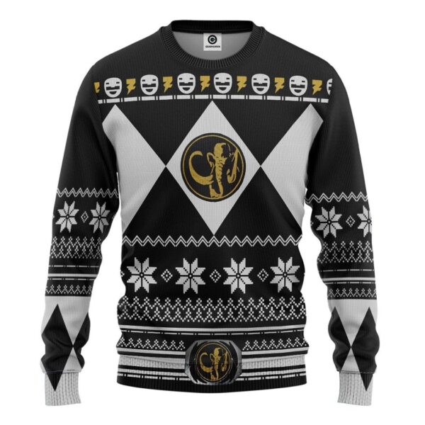 Gearhuman 3D Black Power Ranger Custom Tshirt Hoodie Apparel CW29108 3D Apparel Long Sleeve S