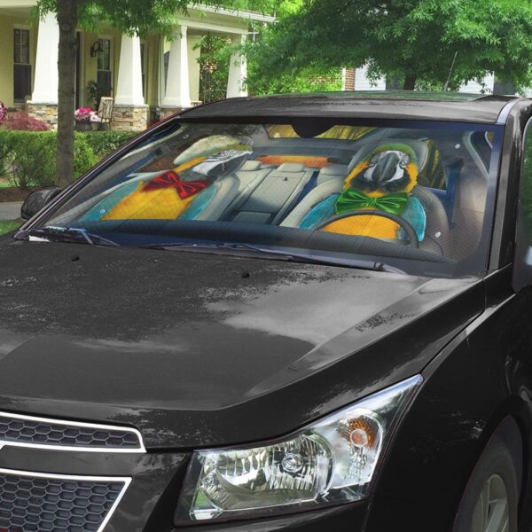 Gearhuman 3D Blue Gold Macaw Parrot Auto Car Sunshade GV030316 Auto Sunshade