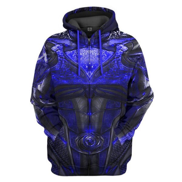 Gearhuman 3D Blue Power Ranger 2017 Custom Hoodie Apparel GJ25092 3D Apparel Zip Hoodie S 