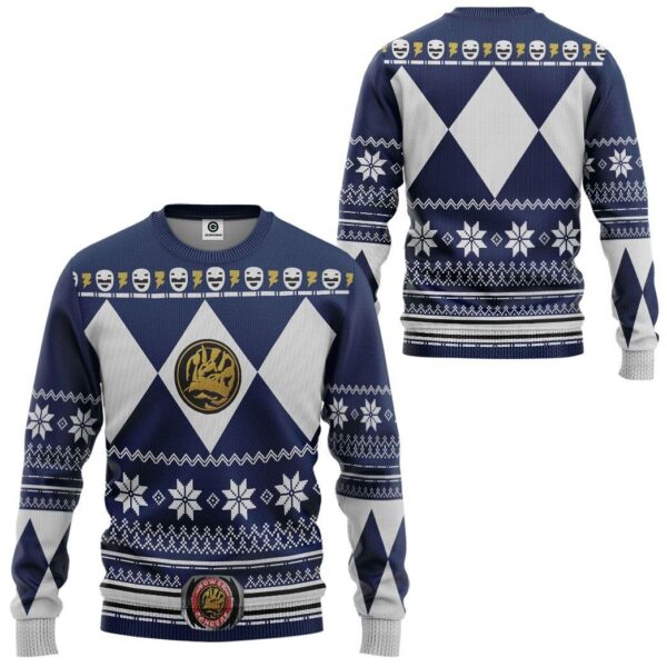 Gearhuman 3D Blue Power Ranger Custom Tshirt Hoodie Apparel CW29105 3D Apparel 