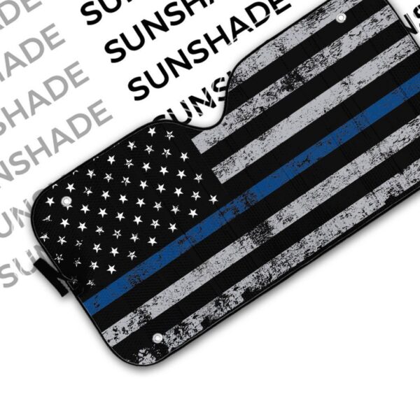 Gearhuman 3D Blue Thin Line American Flag Auto Sunshade ZK2805218 Auto Sunshade 