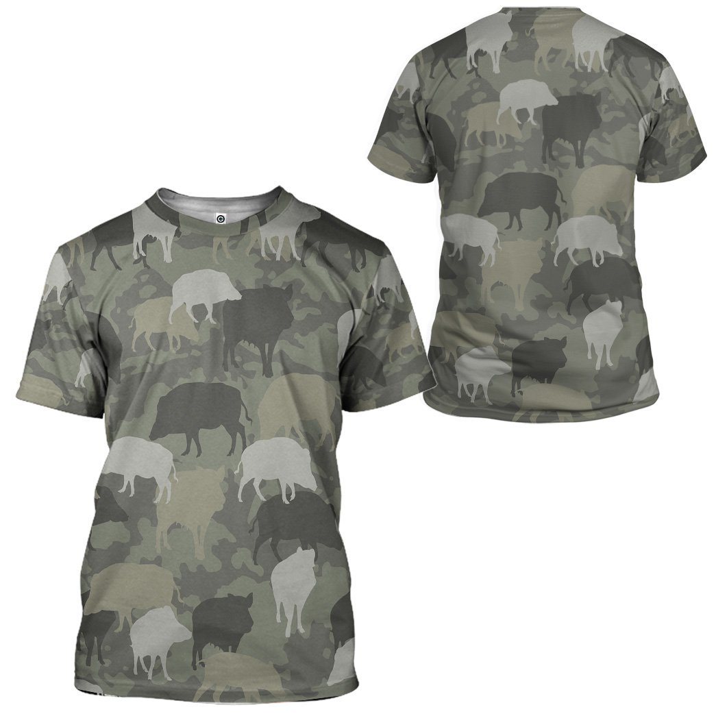 Gearhuman 3D Boar Camo Custom Tshirt Hoodie Apparel GV08123 3D Apparel