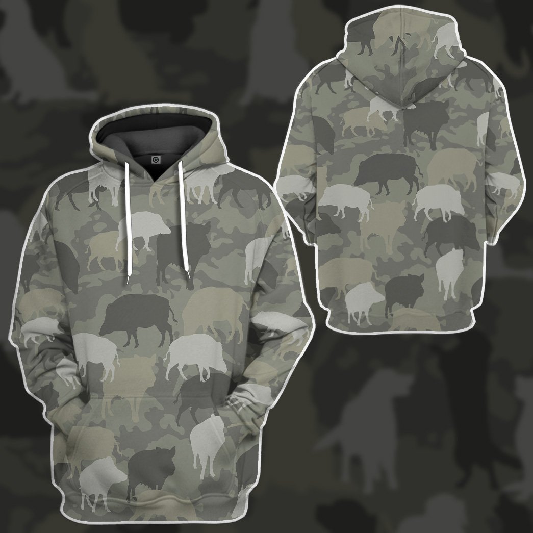 Gearhuman 3D Boar Camo Custom Tshirt Hoodie Apparel GV08123 3D Apparel