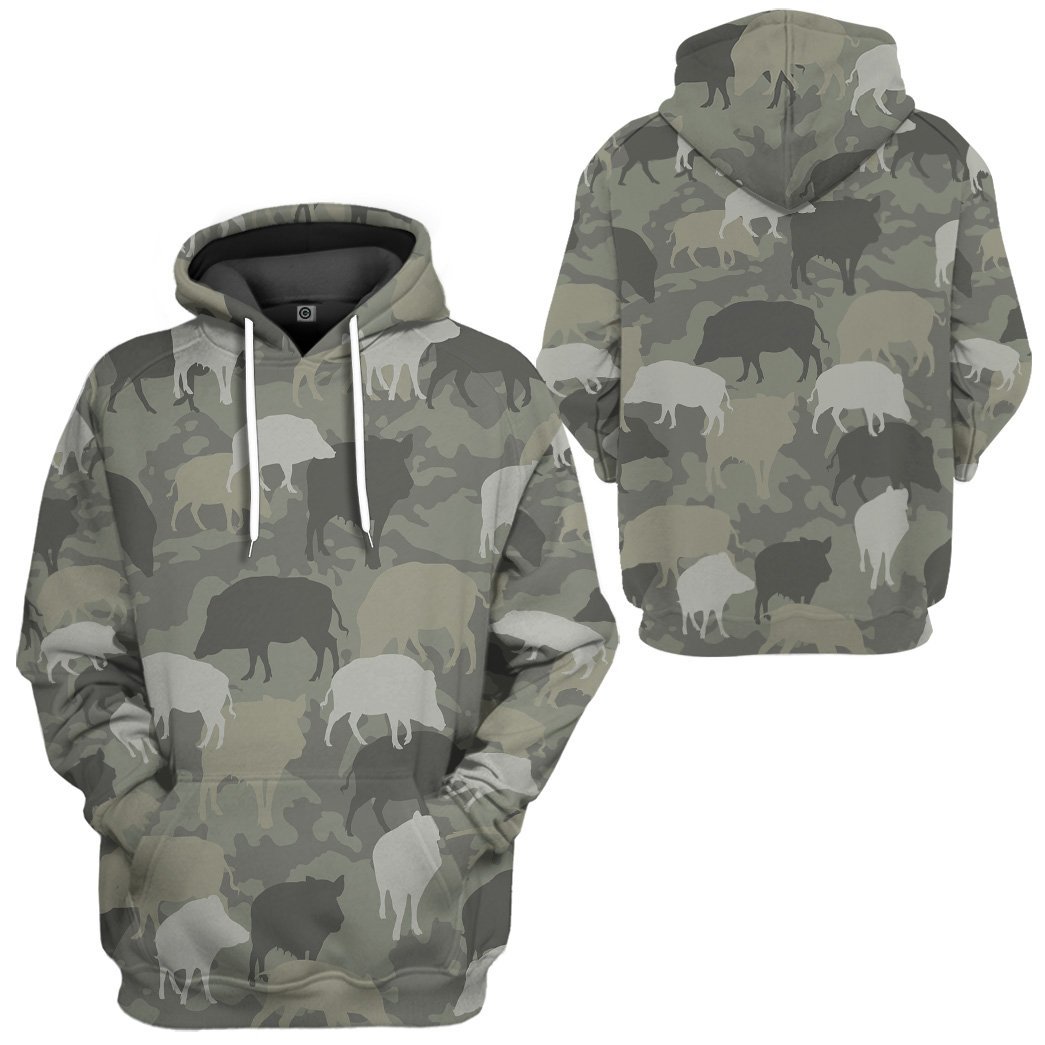 Gearhuman 3D Boar Camo Custom Tshirt Hoodie Apparel GV08123 3D Apparel