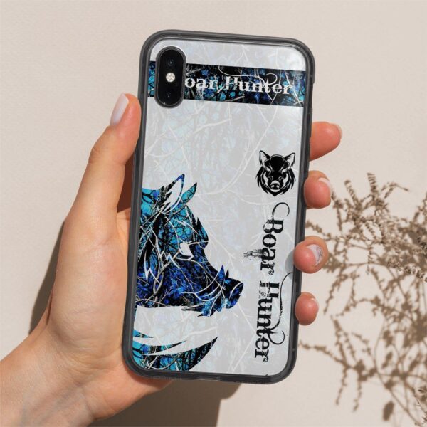Gearhuman 3D Boar Hunter Blue Custom Phone Case GV09118 Glass Phone Case 