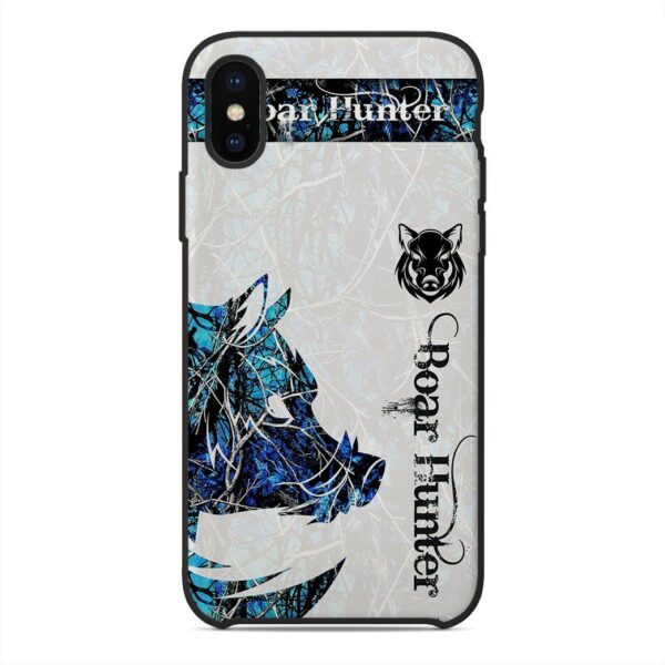 Gearhuman 3D Boar Hunter Blue Custom Phone Case GV09118 Glass Phone Case Iphone X 