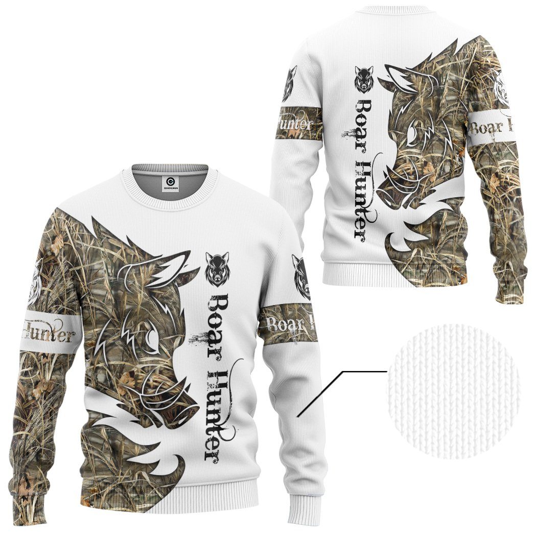 Gearhuman 3D Boar Hunter Custom Tshirt Hoodie Apparel GVC08112 3D Apparel