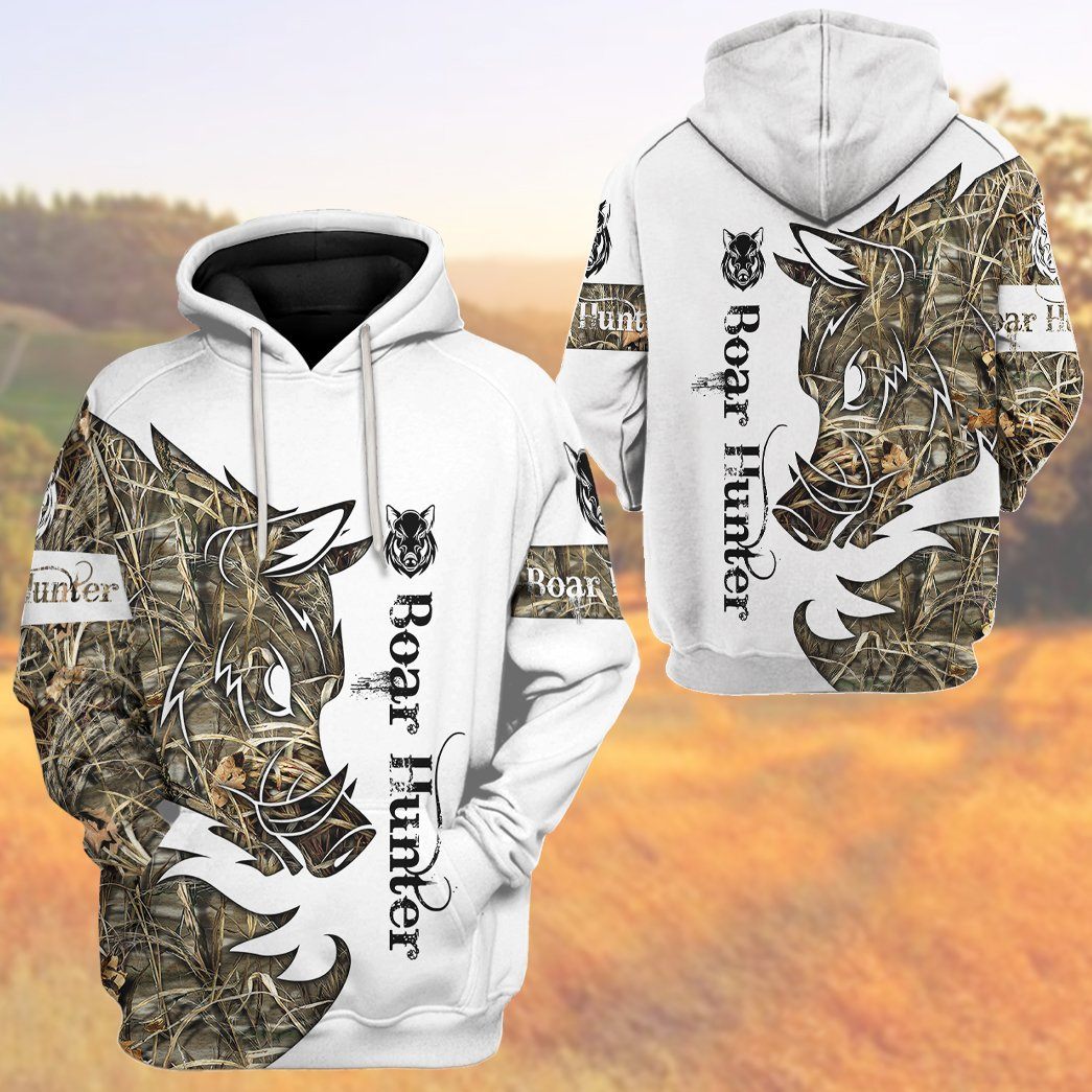 Gearhuman 3D Boar Hunter Custom Tshirt Hoodie Apparel GVC08112 3D Apparel