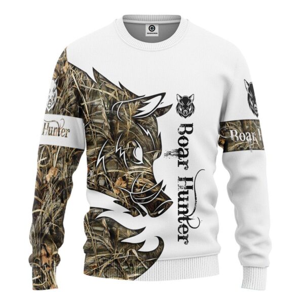 Gearhuman 3D Boar Hunter Custom Tshirt Hoodie Apparel GVC08112 3D Apparel Long Sleeve S