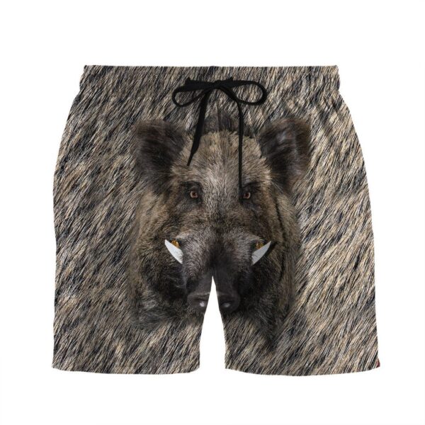 Gearhuman 3D Boar Hunter Front And Back Custom Beach Shorts Swim Trunks GV09114 Men Shorts Men Shorts S 