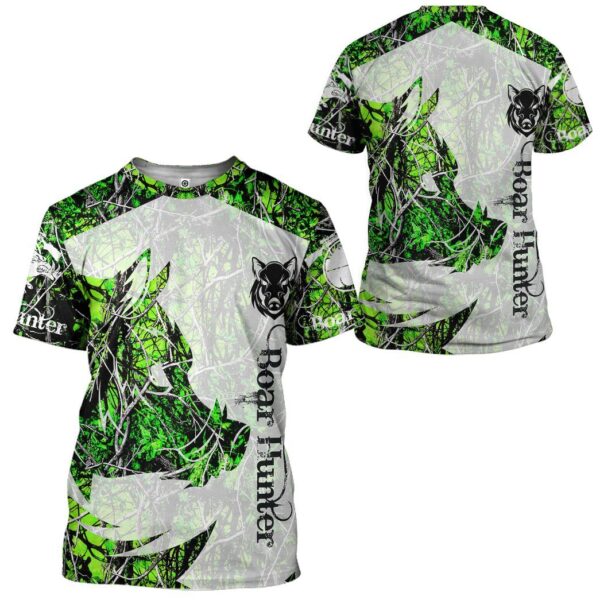 Gearhuman 3D Boar Hunter Green Custom Tshirt Hoodie Apparel GV08118 3D Apparel 
