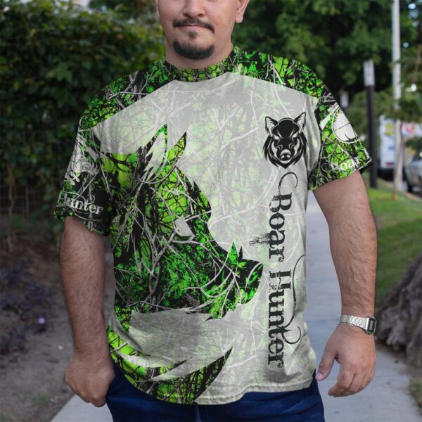 Gearhuman 3D Boar Hunter Green Custom Tshirt Hoodie Apparel GV08118 3D Apparel 