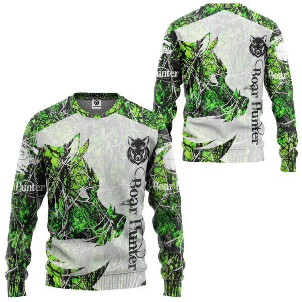 Gearhuman 3D Boar Hunter Green Custom Tshirt Hoodie Apparel GV08118 3D Apparel 