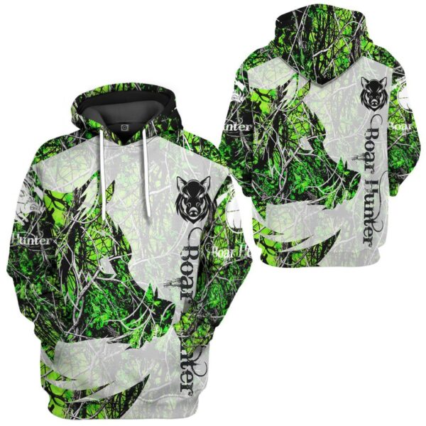 Gearhuman 3D Boar Hunter Green Custom Tshirt Hoodie Apparel GV08118 3D Apparel 