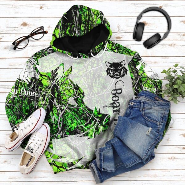 Gearhuman 3D Boar Hunter Green Custom Tshirt Hoodie Apparel GV08118 3D Apparel 