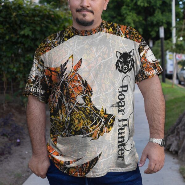 Gearhuman 3D Boar Hunter Orange Custom Tshirt Hoodie Apparel GV081110 3D Apparel 