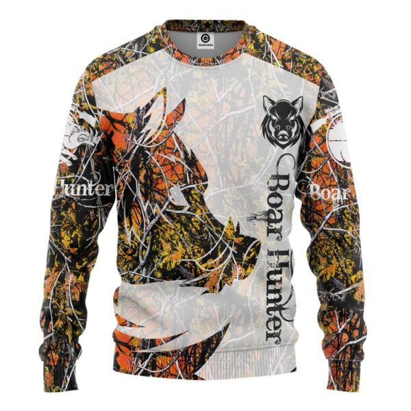 Gearhuman 3D Boar Hunter Orange Custom Tshirt Hoodie Apparel GV081110 3D Apparel Long Sleeve S