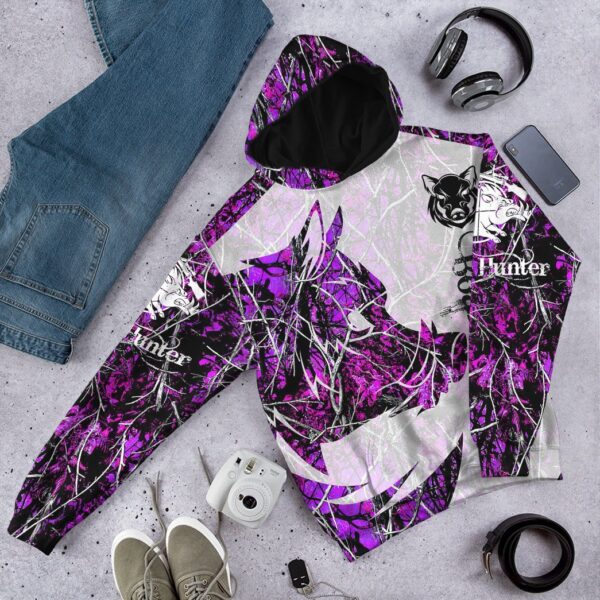 Gearhuman 3D Boar Hunter Purple Custom Tshirt Hoodie Apparel GV08119 3D Apparel 