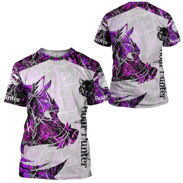 Gearhuman 3D Boar Hunter Purple Custom Tshirt Hoodie Apparel GV08119 3D Apparel 