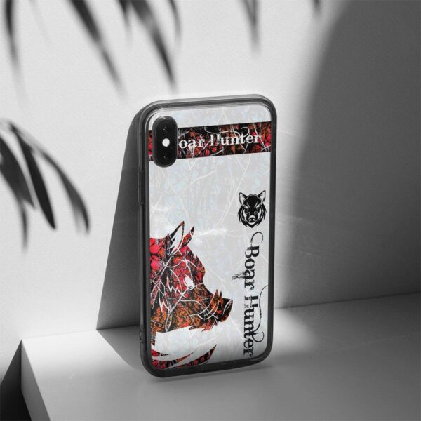 Gearhuman 3D Boar Hunter Red Custom Phone Case GV09119 Glass Phone Case 