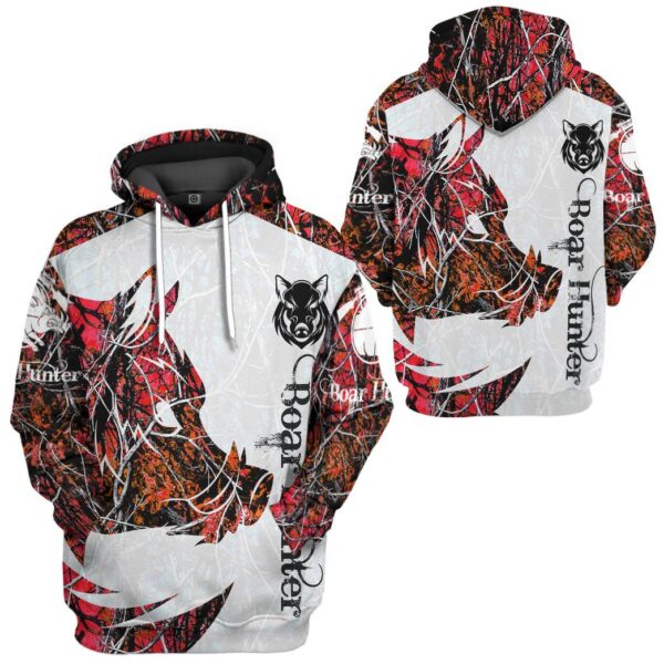 Gearhuman 3D Boar Hunter Red Custom Tshirt Hoodie Apparel GV08117 3D Apparel 