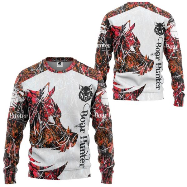 Gearhuman 3D Boar Hunter Red Custom Tshirt Hoodie Apparel GV08117 3D Apparel 