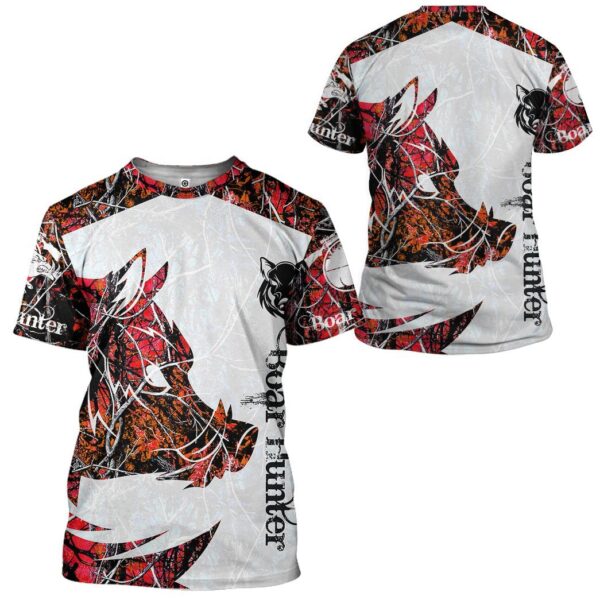Gearhuman 3D Boar Hunter Red Custom Tshirt Hoodie Apparel GV08117 3D Apparel 