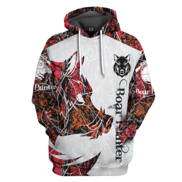 Gearhuman 3D Boar Hunter Red Custom Tshirt Hoodie Apparel GV08117 3D Apparel Hoodie S 