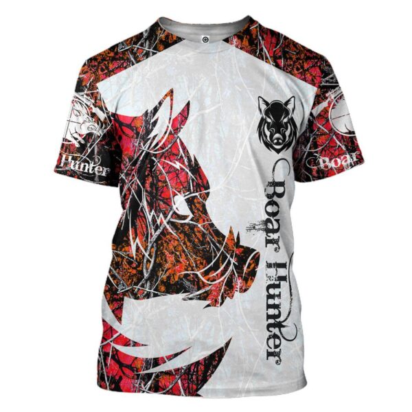 Gearhuman 3D Boar Hunter Red Custom Tshirt Hoodie Apparel GV08117 3D Apparel T-Shirt S 
