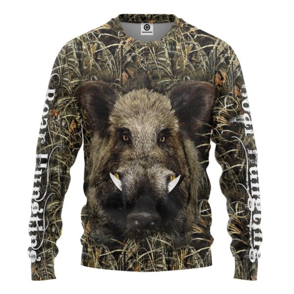 Gearhuman 3D Boar Hunting Custom Tshirt Hoodie Apparel GB05118 3D Apparel Long Sleeve S