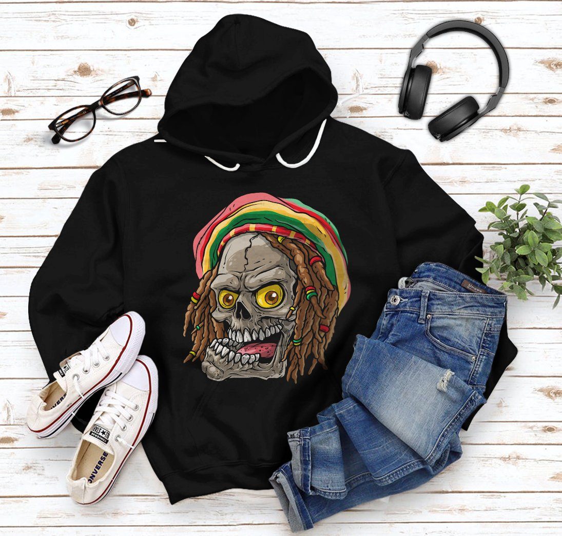 Gearhuman 3D Bob Marley Skull 1 Hoodie Apparel GQ21091 3D Apparel