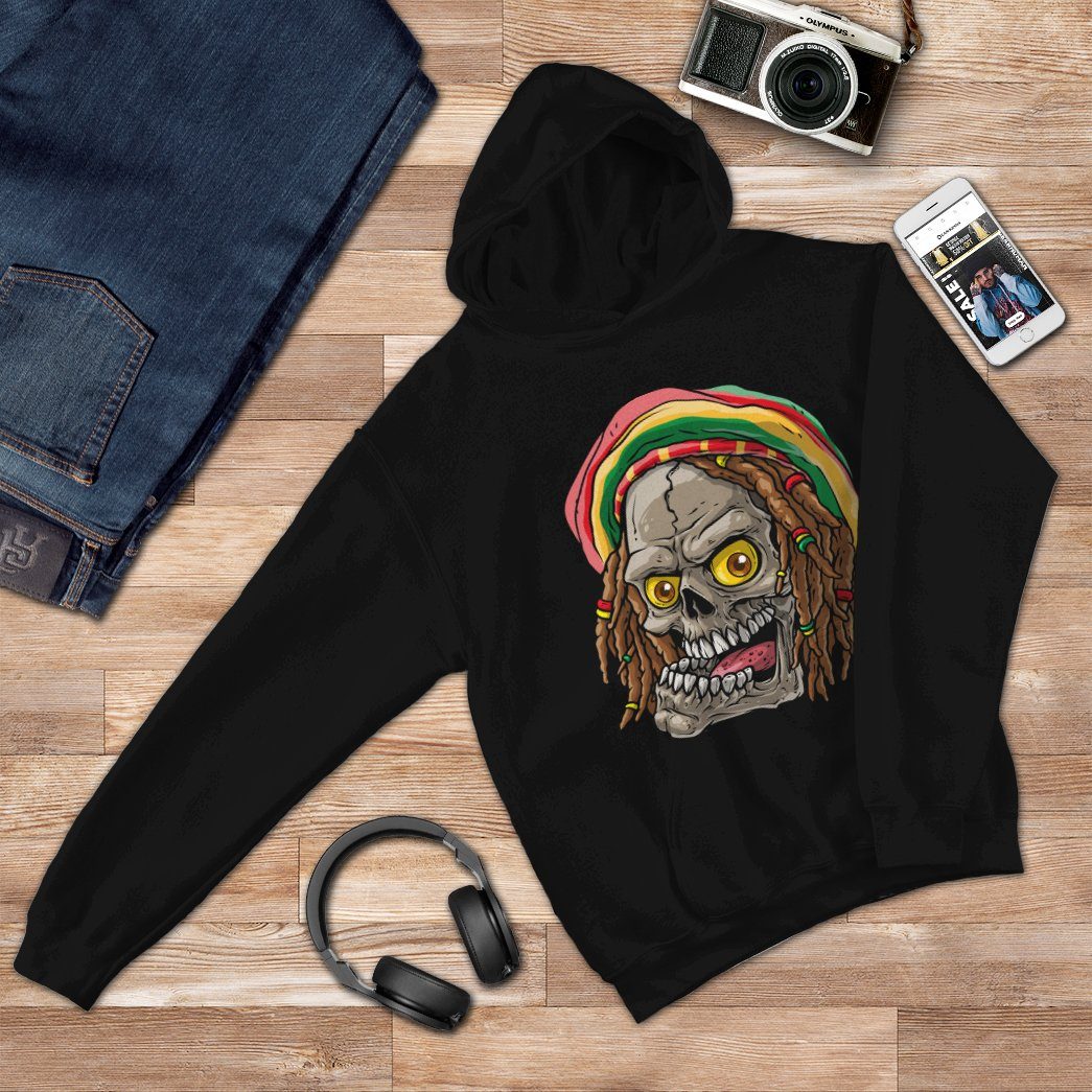 Gearhuman 3D Bob Marley Skull 1 Hoodie Apparel GQ21091 3D Apparel