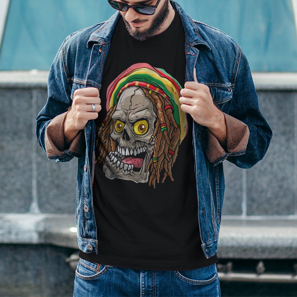 Gearhuman 3D Bob Marley Skull 1 Tshirt Apparel GQ21091 3D T-shirt
