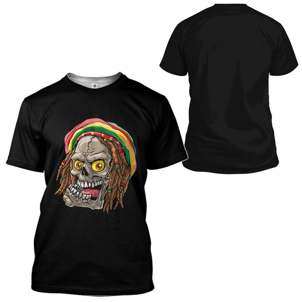 Gearhuman 3D Bob Marley Skull 1 Tshirt Apparel GQ21091 3D T-shirt