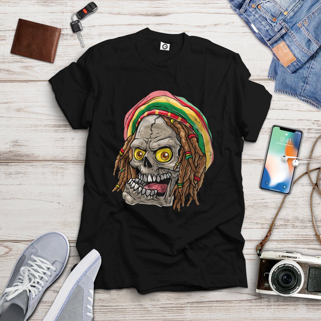 Gearhuman 3D Bob Marley Skull 1 Tshirt Apparel GQ21091 3D T-shirt