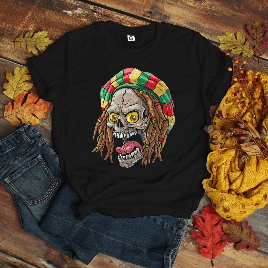 Gearhuman 3D Bob Marley Skull 3 Tshirt Apparel GQ21093 3D T-shirt