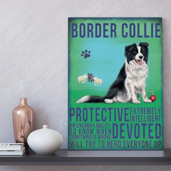 Gearhuman 3D Border Collie Dog Vintage Quotes Custom Canvas GW010310 Canvas