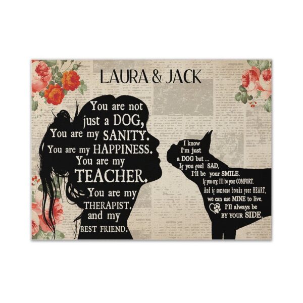 Gearhuman 3D Boston Terrier My Best Friend Custom Name Canvas GW260144 Canvas 1 Piece Non Frame M