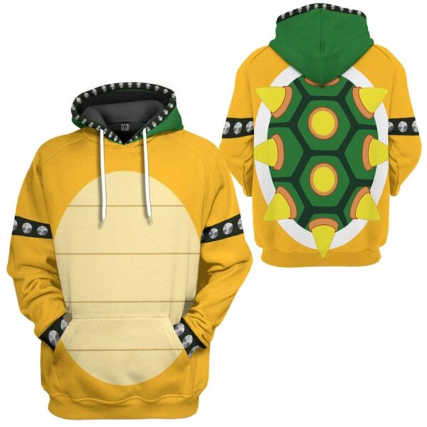 Gearhuman 3D Bowser Custom Hoodie Apparel GS01067 3D Custom Fleece Hoodies 