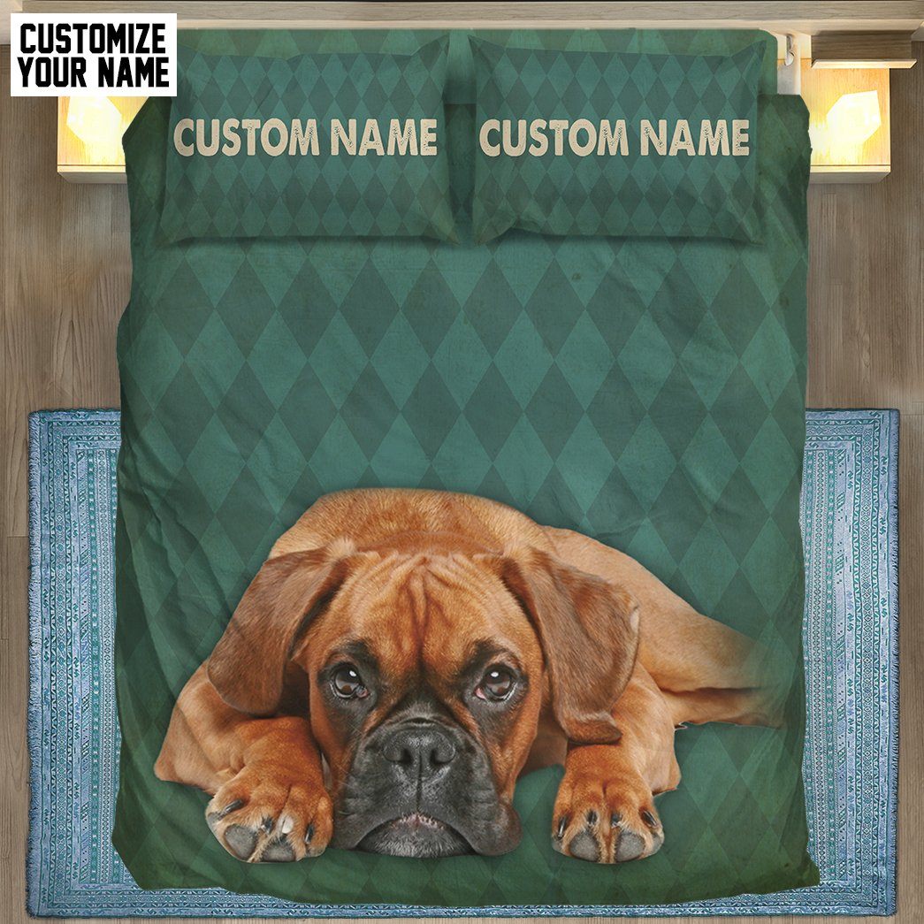 Gearhuman 3D Boxer Dog Custom Name Bedding Set GW28016 Bedding Set