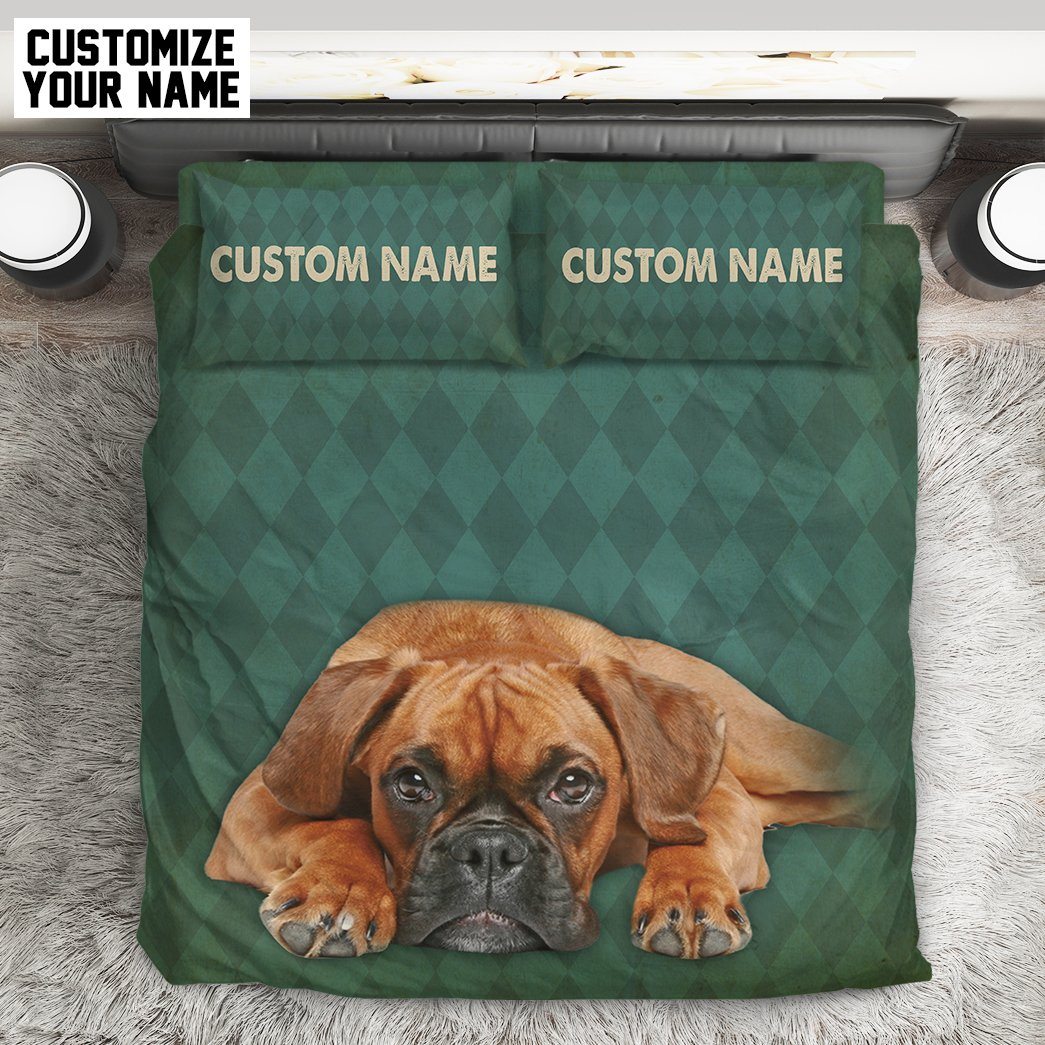 Gearhuman 3D Boxer Dog Custom Name Bedding Set GW28016 Bedding Set