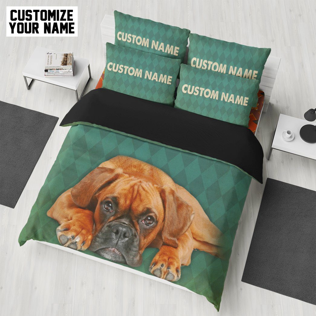 Gearhuman 3D Boxer Dog Custom Name Bedding Set GW28016 Bedding Set