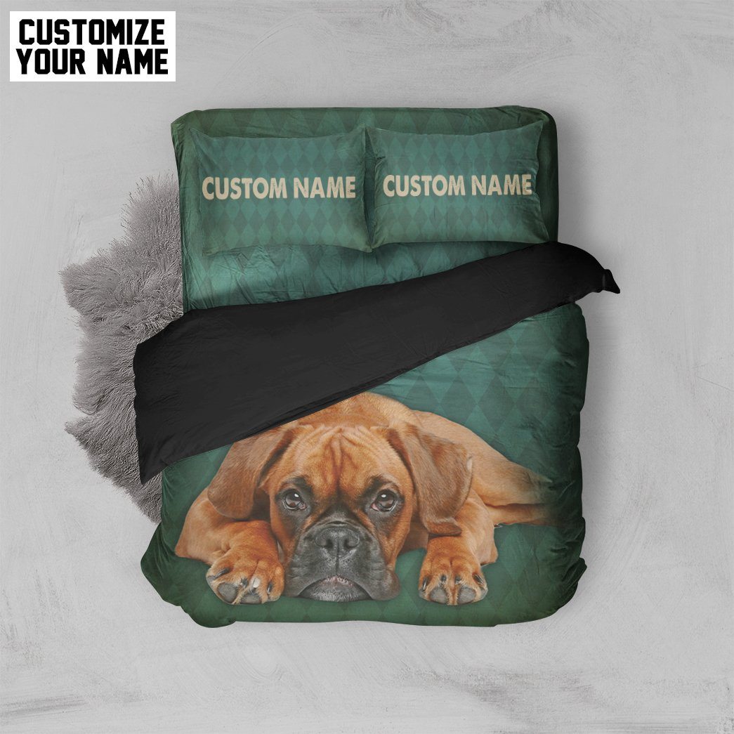Gearhuman 3D Boxer Dog Custom Name Bedding Set GW28016 Bedding Set