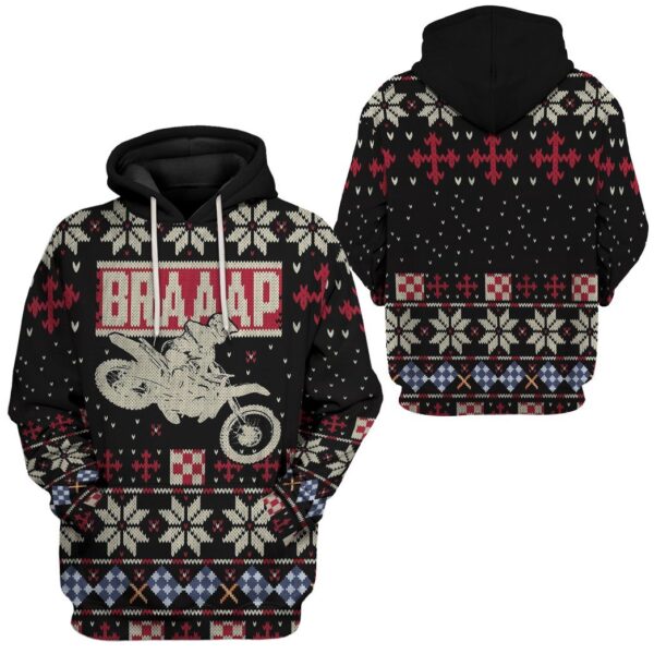 Gearhuman 3D Braaap Ugly Christmas Sweater Tshirt Hoodie Apparel GV28107 3D Apparel 