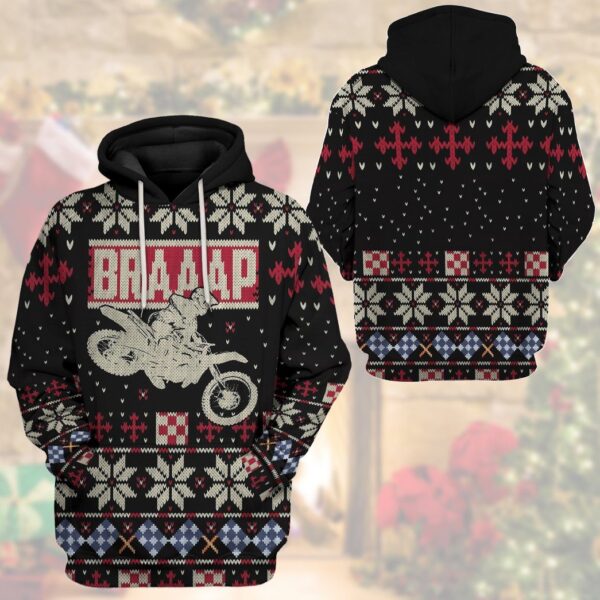Gearhuman 3D Braaap Ugly Christmas Sweater Tshirt Hoodie Apparel GV28107 3D Apparel 