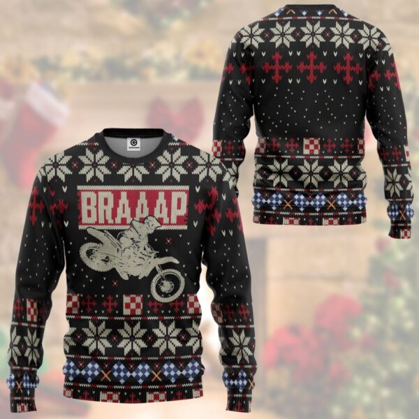 Gearhuman 3D Braaap Ugly Christmas Sweater Tshirt Hoodie Apparel GV28107 3D Apparel 